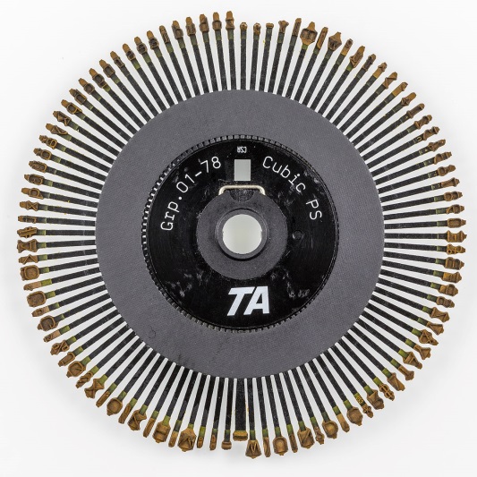 Detalhe de uma roda de impressão da Margarida