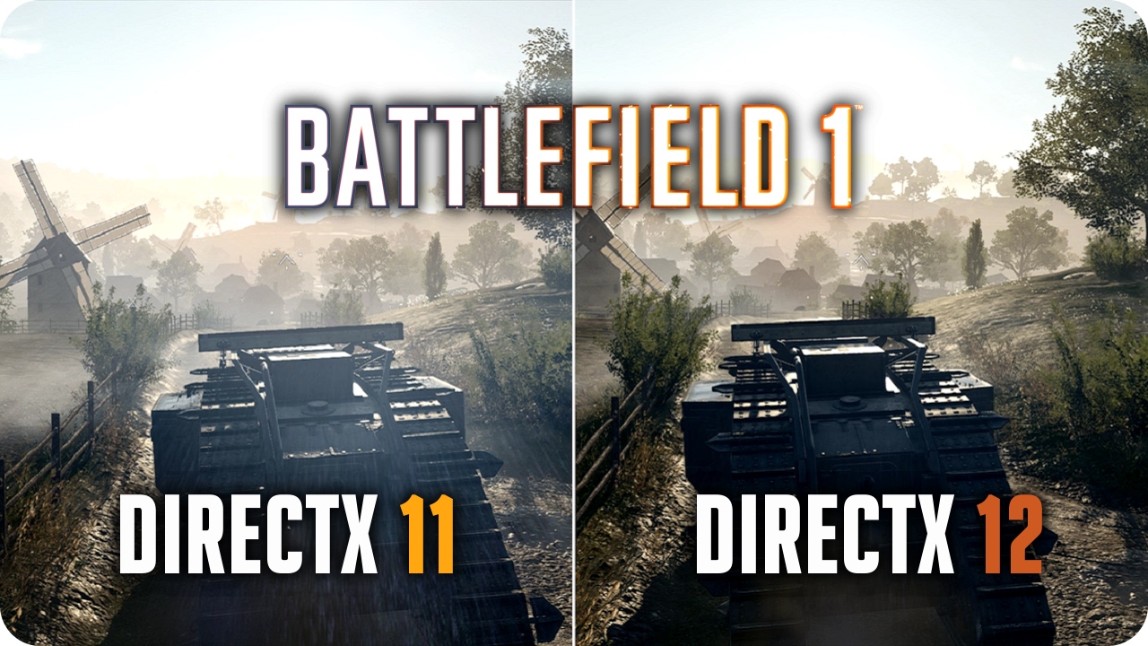 (Diferença entre o DirectX11 e DirectX12 no jogo Battlefield 1 )